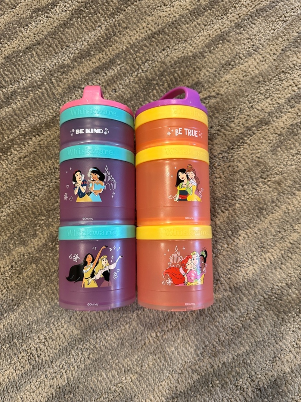 Disney Princess Stackable Snack Containers - Pink & Purple